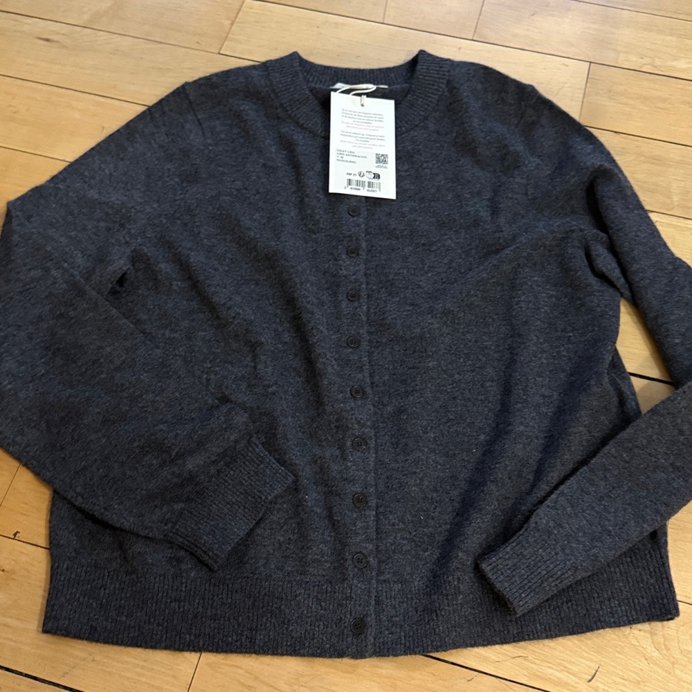 NWT Sezane Lisa Cardigan Charcoal Grey S - Picture 4 of 14